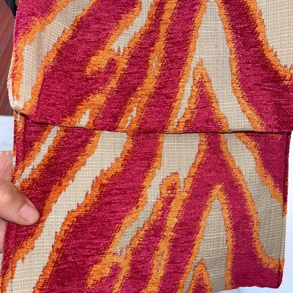 Womens Crossbody Shoulder Bag One Size Pink Orange Tapestry Flap Front Colorful - Picture 11 of 12